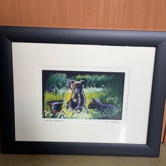 “Triple Touble” by Meredith Martin Signed, Framed & Matted Lithograph Print - Picture 5 of 16